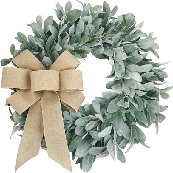 Other - 22 Inch Flocked Lambs Ear Wreaths for Front Door Wreaths for All Seasons Spring